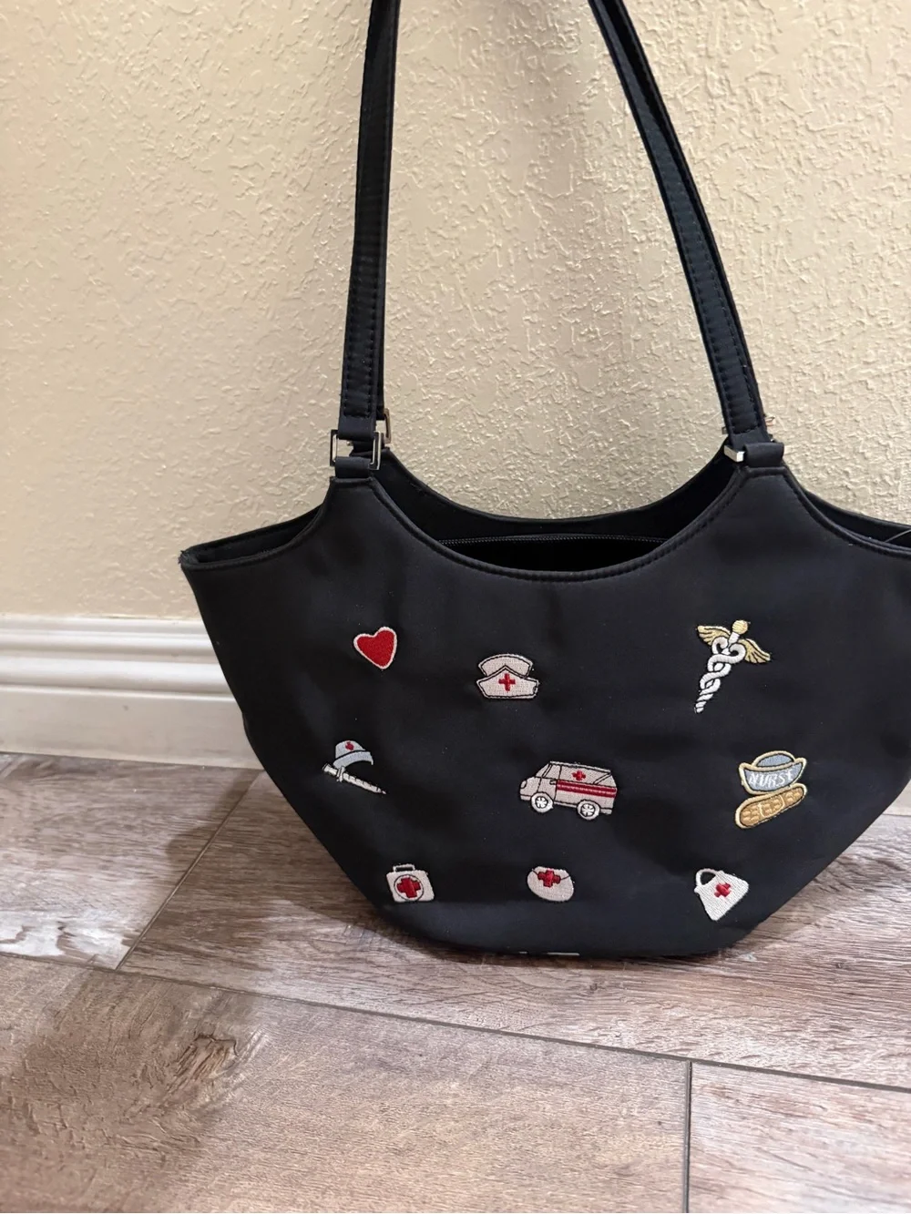Black Nurse-Themed Tote Bag - Unbranded